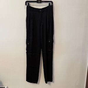 Bella Dahl Women’s Black Satin Cargo Pants Size S